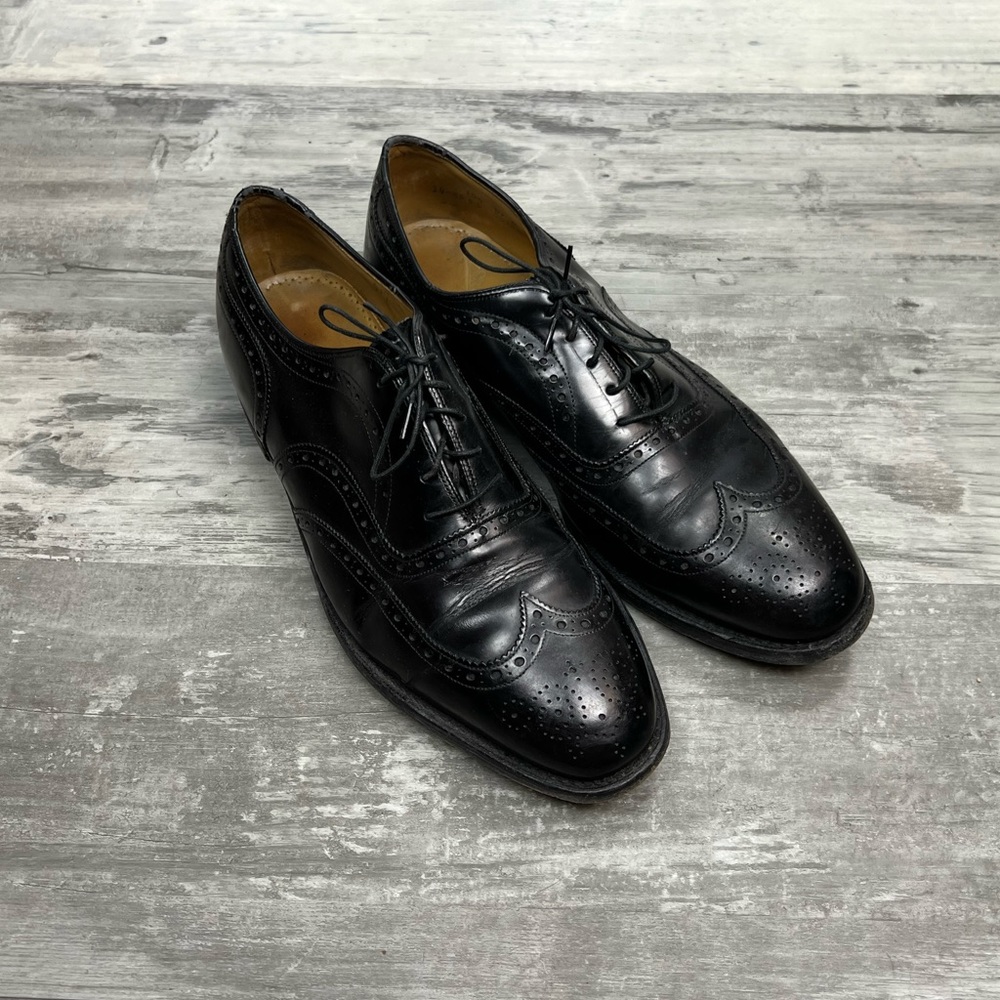 Johnston & Murphy Aristocraft Black Wingtip Oxfords 10.5 D